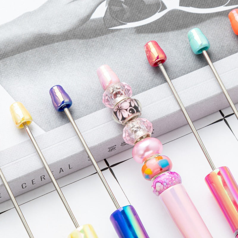 Wholesale 10pcs Plastic UV Electroplating Gradient Opal Beaded Pen